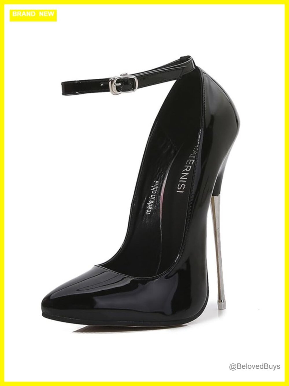 Unisex Pointed Toe Stiletto High Heel Pumps – PU Ankle Strap Dressy Club